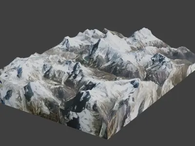 Chamlang Mountain Low-poly 3D model