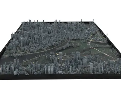 City of Kyiv Low-poly 3D model