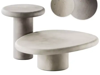 Richmond Interiors Bloomstone Coffee and Side Table 3D model