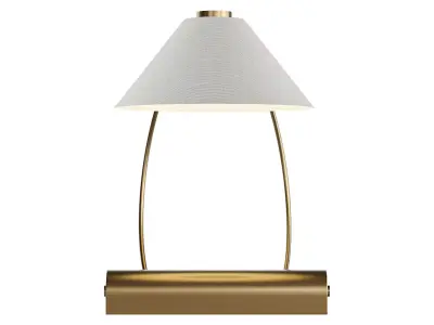 Bronze and linen task lamp 3D model