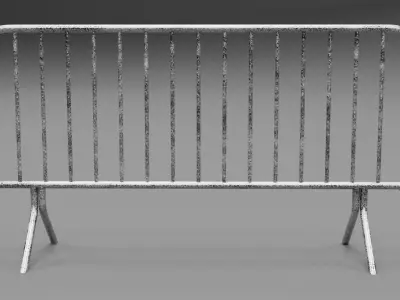 Collection of road barriers - barricade Low-poly 3D model