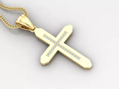 High Cross Pendant Light Gold 18K 4CP014 3D print model