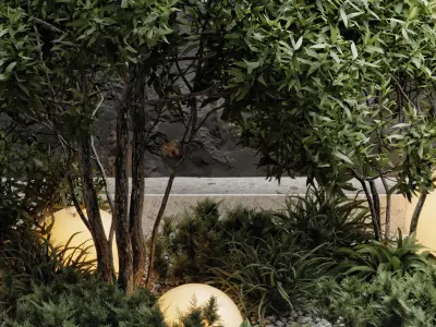 Plants behind glass 3D model