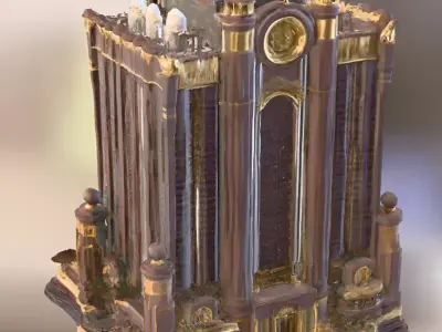 Imperial Palace Colonnade   Low-poly 3D model