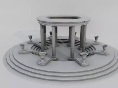 Roman Gazebo A09 Low-poly 3D model