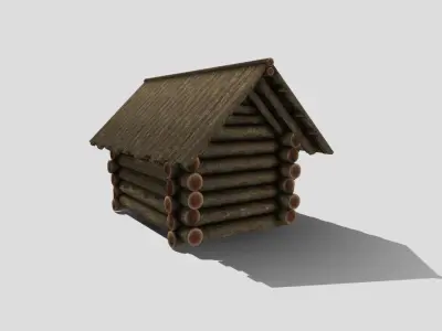 Medieval Cabin Low-poly 3D model