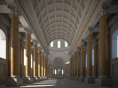  Interior of an Ancient Temple 3D model
