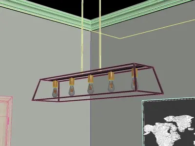 SLEEK MINIMALIST ISLAND CHANDELIER - 5 LIGHT Free 3D model