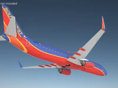  Southwest Airlines Boeing 737-900 with Interior Rigged for Cinema 4D 