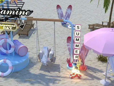 Beach leisure 3D model buy