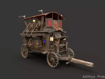 Next generation carriage Low-poly 3D model