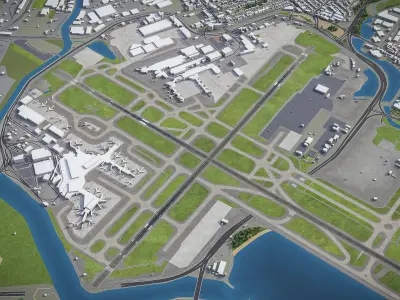 Sydney - Airport - SYD Low-poly 3D model