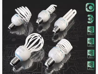 Energy saving light bulbs  3D model