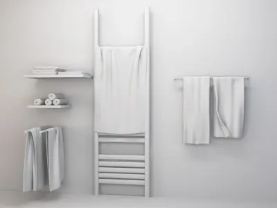 Bathroom towels Free 3D model