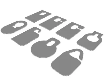 Door Cardboard Handle Hanger 3D model