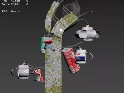 Urban Fossil - Industrial Post-Apocalyptic Tree Free 3D model