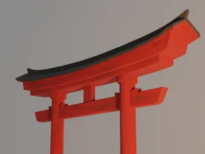 Torii Gate Low-poly 3D model