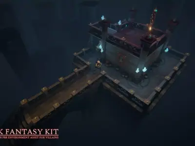 Dark Fantasy Kit Low-poly 3D model