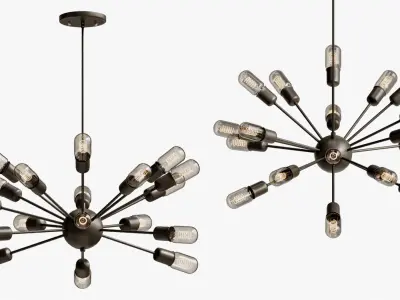 Hanging lamp loft industrial sputnik chandelier elliptical  3D model