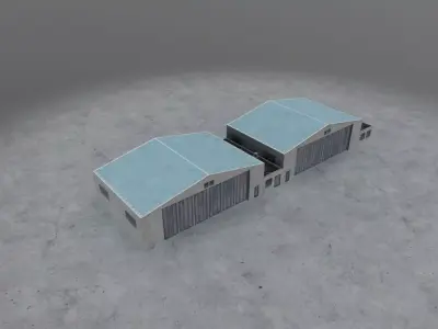 LHBP Hangar 2 Low-poly 3D model