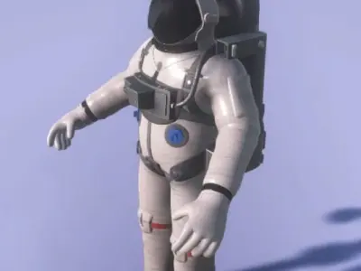 Spacesuit rigged astronaut Low-poly 3D model