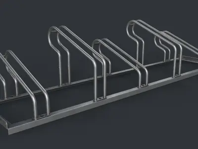 Bike Rack 4 PBR Game Ready Low-poly 3D model