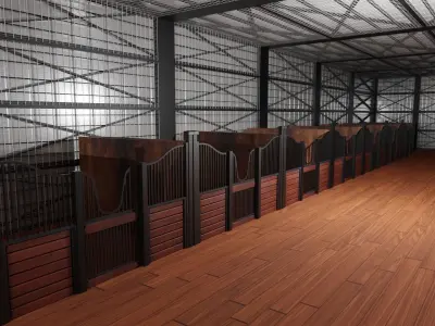 Horse Stable Low-poly 3D model