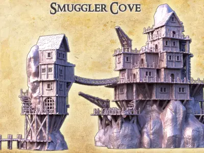 Smuggler Cove Tabletop Terrain 28 MM 3D print model