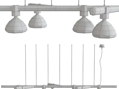 Chandelier collection low poly 3d model pendant light Low-poly 3D model