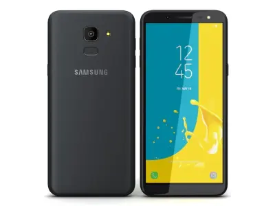  Samsung Galaxy J6 2018 Black Low-poly 3D model
