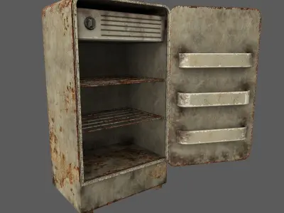 Old refrigerator Free low-poly 3D model
