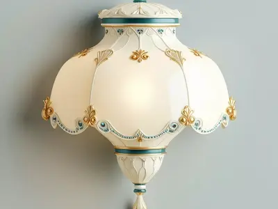 Elegant Vintage Wall Sconce Lamp 3D Model Low-poly 3D model