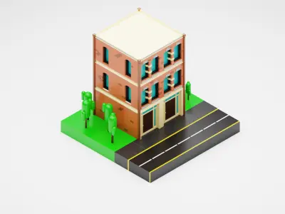 Low Poly Building 01 Low-poly 3D model
