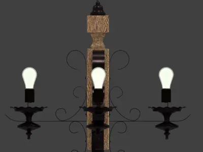 Rustic Chandelier 3D model