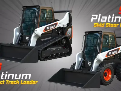 T76 - S76  Platinum Compact Track - Skid Steer Loaders 2 in 1 3D Model Pack