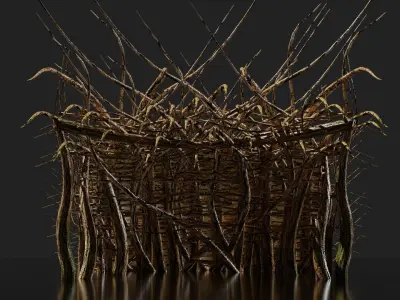 Forest - Wooden Shelter No3 Low-poly 3D model