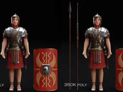 Roman Soldier 2 Low-poly 3D model