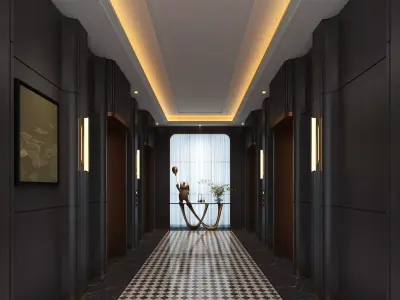 elevator room 01 Low-poly 3D model