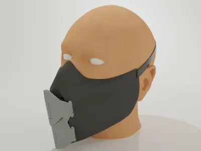 Mask  hinges with opening mechanism 3D print model