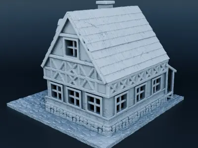 Medieval house 3D print model