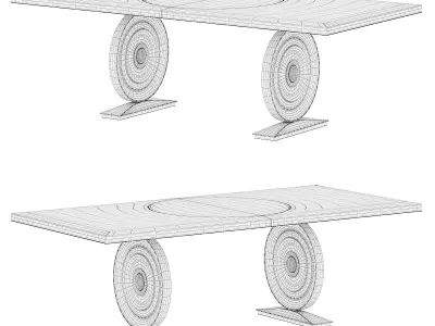 HEMINGWAY DINING TABLE by bakerfurniture 3D model