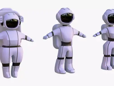 Stylized Space Astronaut Character Set M1 3D model