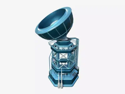 SciFi Antenna Tower A03 Blue - Sci Fi Exterior Design Low-poly 3D model