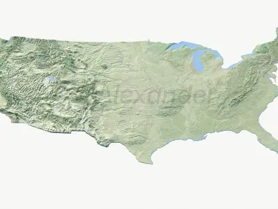  America topo elevation relief PBR map 