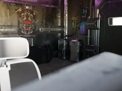Cyberpunk Apartment Scene v10 3D model