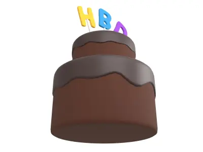 Birthday Cake v1 001 Low-poly 3D model