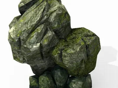 Climbed rattan - stone 02 3D model