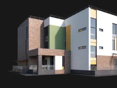 Kindergarten building 3D model