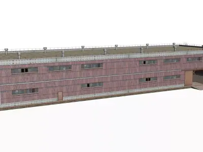 metal building Low-poly 3D model by sobul