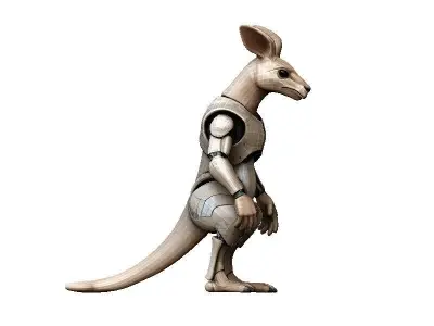 Kangaroo Cyborg Low-poly 3D model